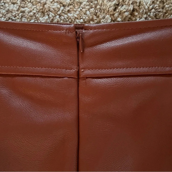 LOFT faux leather camel skirt, Size 6 - Picture 8 of 9